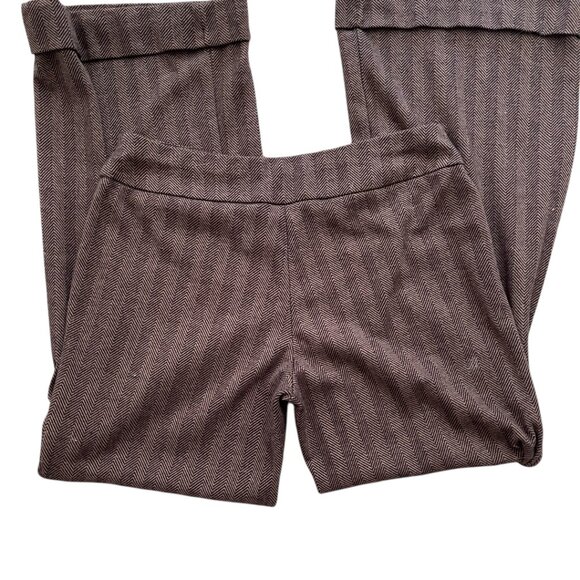 NEW YORK & CO Brand Women's Pull On Herringbone Brown Pants ~ Medium - Picture 1 of 5